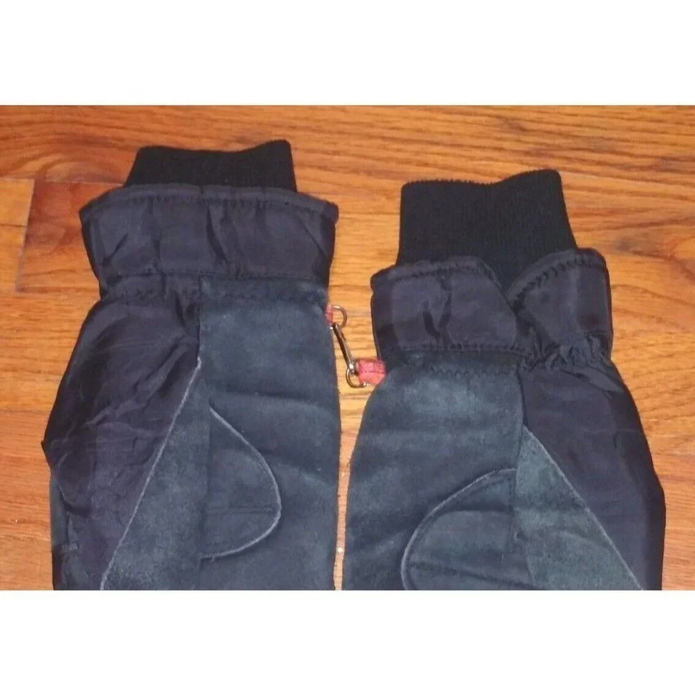 Kombi Snowboarding Gloves Womens Sz M Gore-Tex Black Skiing Mittens suede FLAW
